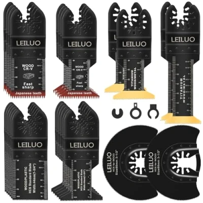 Afbeelding van LEILUO 29 delige multitool zaagbladenset universele accessoires voor oscillerende gereedschappen met opbergtas compatibel Einhell Makita DTM51Z Dremel Parkside en meer