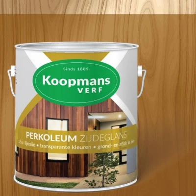 Afbeelding van Koopmans Perkoleum Zijdeglans Transparant 2,5 ltr 213 teak Buitengevel &amp; Tuin