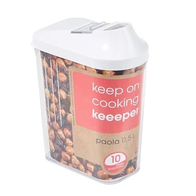 Afbeelding van Keeeper Transparante container voor losse producten / Strooibus 0,5L wit/transparant
