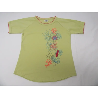 Afbeelding van dirkje, meisje, t shirt korte mouw , geelgroen tropical 110 5 jaar