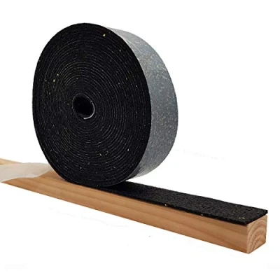 Afbeelding van My Plast eenzijdig rol van rubbergranulaat 3 mm terraspads voor terrasbouw Strepen afstandhouder terras (1 stuk 10.000 x 50 zelfklevend), zwart
