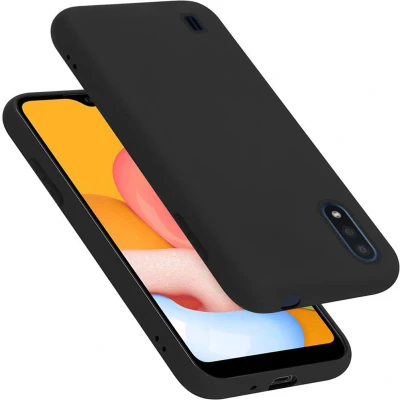 Afbeelding van Cadorabo Hoesje geschikt voor Samsung Galaxy A01 in LIQUID ZWART Beschermhoes gemaakt van flexibel TPU silicone Case Cover