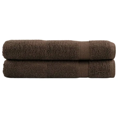 Afbeelding van Saunadoeken 2 st 600 g/m 80x200 cm 100% katoen bruin