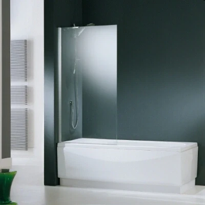 Afbeelding van Novellini aurora 5 badwand vast spatscherm 1500 x 800mm hxb profiel mat chroom 6mm glas helder aurora580 1b