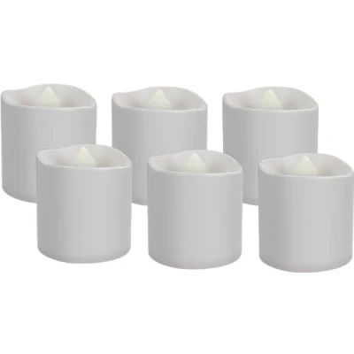 Afbeelding van Goobay set van 6 LED theelichtjes kaarsenset met afstandsbediening, voor gebruik binnenshuis (IP20), warm wit (2700 K), opladen via USB