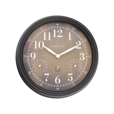 Afbeelding van Buitenklok Nextime dia 23,5 cm Jasmine met thermo en hydrometer cijfe