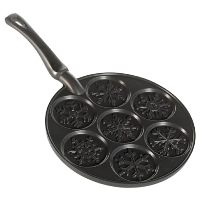 Afbeelding van Nordic Ware Snowflake Pannenkoekenpan, zwarte pan, aluminium, zwart, 26,7 cm