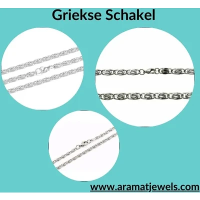 Afbeelding van Griekse ketting zilverkleurig staal 60cm 6mm