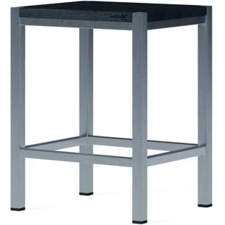Afbeelding van Looox wooden stool 35x30x45 cm eiken black geb rvs wstoolblrvs