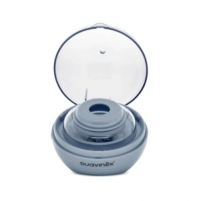 Afbeelding van Suavinex, Draagbare fopspeen sterilisator met uv licht, verwijdert 99% van de ziektekiemen in 3 minuten, werkt op batterijen of USB, veilig, zonder chemicaliën, ideaal voor reis, Duccio blauw