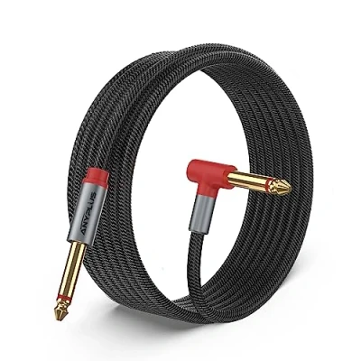 Afbeelding van ANYPLUS gitaarkabel, 3M 10ft instrument kabel versterker 1/4 inch naar audiokabel, gevlochten trs fishline voor elektrische bas, toetsenbord