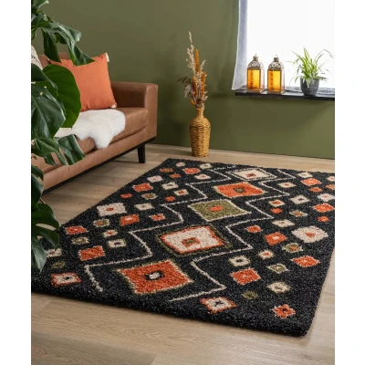 Afbeelding van Hoogpolig Vloerkleed Bohemian Artisan Antraciet/multi 280x380 Cm