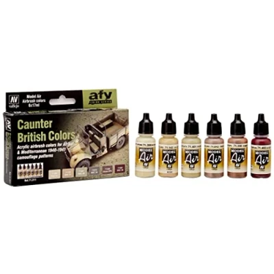 Afbeelding van Vallejo Model Air Set British Caunter Colors, 17 ml (Pack van 6)