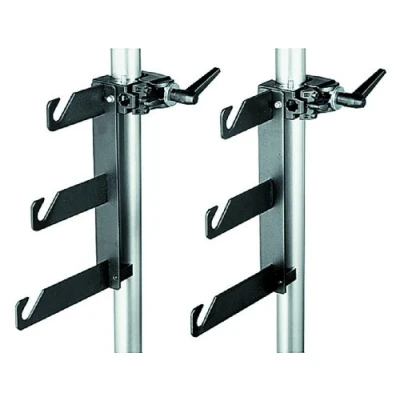 Afbeelding van Manfrotto 044 Accessorio per Fondali Serie Expan, Set 3 Ganci con Super Clamp Montaggio su Autopole, in Alluminio, Nero