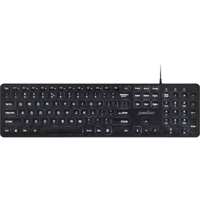 Afbeelding van Perixx Periboard 331 Bedraad toetsenbord met Grote Letters en Backlight Concave Scissor toetsen Zachte klik QWERTY/US Full size
