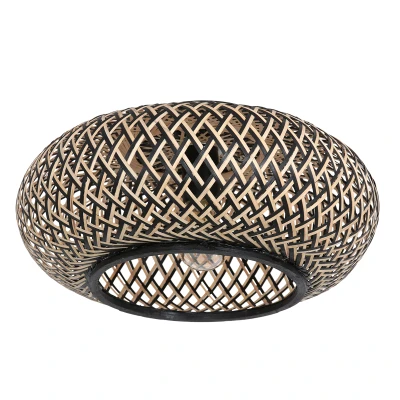 Afbeelding van Anne Light &amp; home plafondlamp Maze 1 lichts 42x22 cm beige zwart