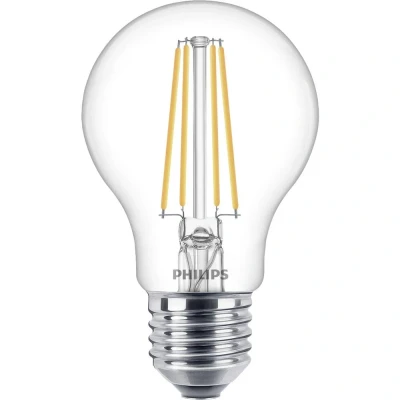 Afbeelding van Philips LED filament standaard lamp helder niet dimbaar E27 A60 7W 806lm 2700K...