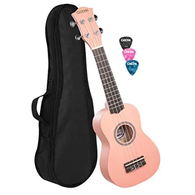 Afbeelding van Cascha HH 3968 sopraan ukelele roze met tas en plectra