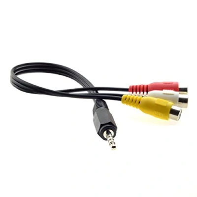 Afbeelding van Cablecc 3.5mm 1/8 &quot;Man Stereo Auto AUX naar 3 RCA AV Vrouwelijk Koord Audio Video Composiet Kabel 20cm 20