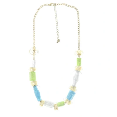 Afbeelding van Behave Ketting goud kleur met transparante kralen glitter 47 cm