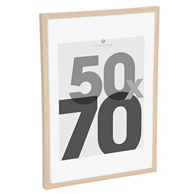 Afbeelding van Atmosphera Fotolijstje met passe partout voor een foto van 50 x 70 cm naturel MDF/Glas Fotolijsten
