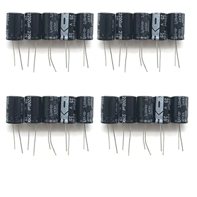 Afbeelding van 20 stuks elektrolytische condensator 2200 uF mfd 25 V +105 C radiaal, 13 x 21 mm