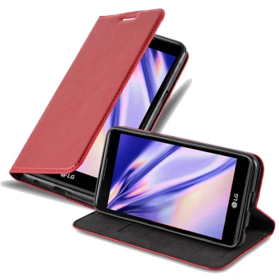 Afbeelding van Cadorabo Hoesje geschikt voor LG X POWER in APPEL ROOD Beschermhoes Case magnetische sluiting Cover