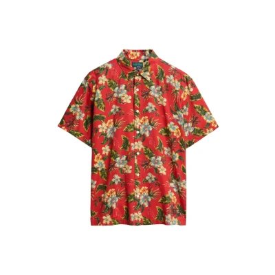 Afbeelding van Superdry Hawaiian Printed Overhemd, Heren, Maat: Small, Botanical red