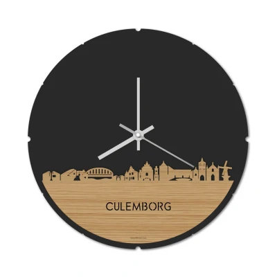 Afbeelding van Skyline Klok Rond Culemborg Bamboe