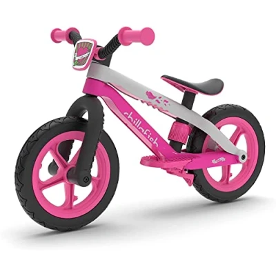Afbeelding van Chillafish BMXie 2 lichtgewicht funky loopfiets met 12 RubberSkin banden en voetrem, Roze