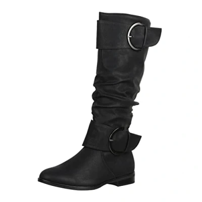 Afbeelding van Elara Dames Laarzen Slip on Chunkyrayan JY1989 Schwarz 41