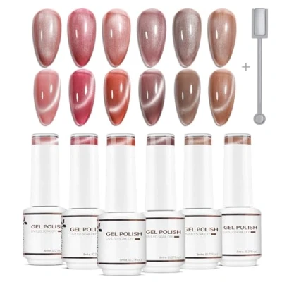 Afbeelding van Nicedeco Cat Eye Gel Nagellak Semi permanent Nail Polish UV LED Soak Off 6 X 8ML Color Art Set Gift 30