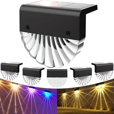 Afbeelding van Anmossi Solar Tuinverlichting,6 stuks LED tuinlampen,2 modi warm wit/kleur,Solar Wandlampen voor buiten en tuin,hek waterdicht,decoratief energiezuinig