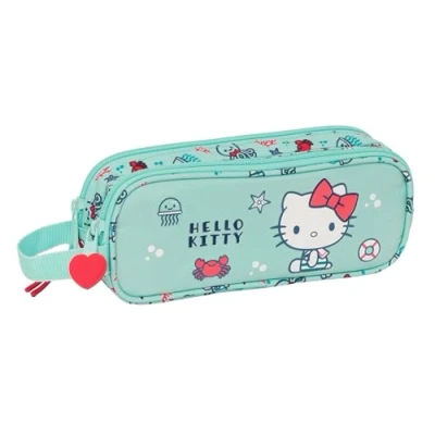 Afbeelding van Safta HELLO KITTY SEA LOVERS Etui voor kinderen, pennenetui ideaal schoolkinderen, comfortabel en veelzijdig, kwaliteit duurzaamheid, 21 x 6 8 cm, turquoise, Turkoois,