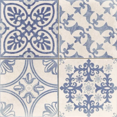Afbeelding van Skyros Blanco decor 44,2x44,2 Vloertegel badkamer