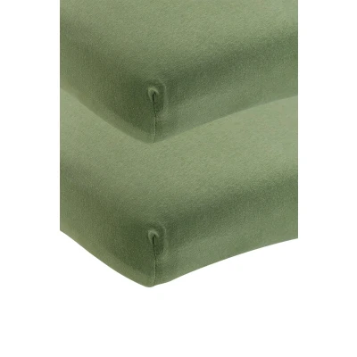 Afbeelding van Meyco Hoeslaken Ledikant Olive Green 60x120 2 Stk