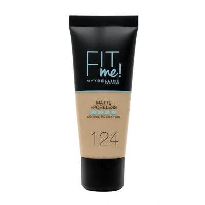 Afbeelding van Maybelline Fit Me Matte Poreless Liquide Foundation 124 Soft Sand 30ml