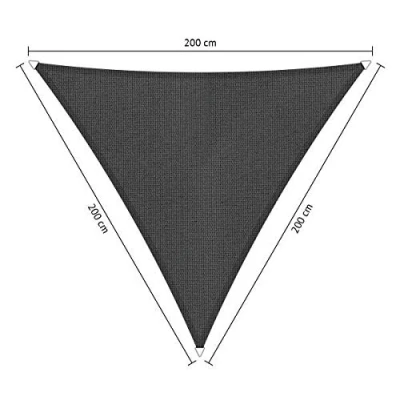Afbeelding van Shadow Comfort® Gelijkzijdige driehoek schaduwdoek UV Bestendig Zonnedoek 200 x200 x CM Carbon Black