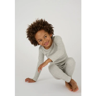 Afbeelding van Damart Thermolactyl T shirt met ronde hals, geribde fleece Kinderen Grijs 10 JAAR