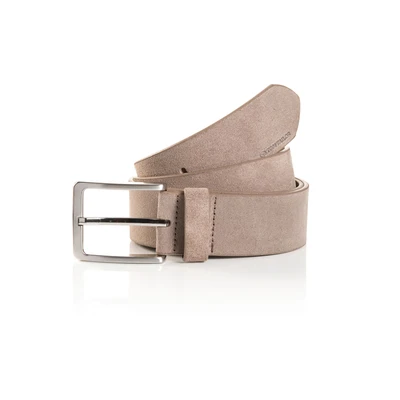 Afbeelding van TOM Tailor MIT Rechteckiger Schnalle Riem, Heren, Maat: 85, Taupe uni