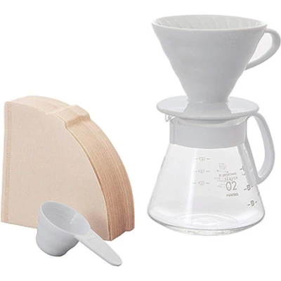 Afbeelding van Hario V60 Set (Keramiek, Wit)