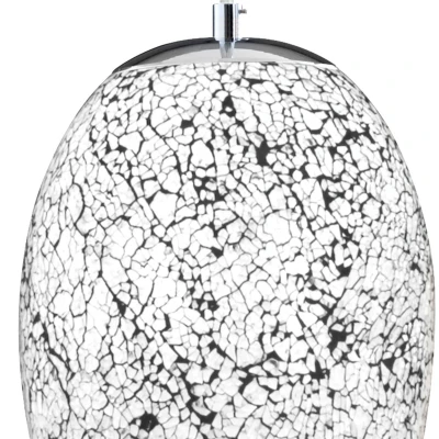 Afbeelding van Searchlight Witte chroom hanglamp Crackle