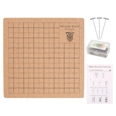 Afbeelding van Hayaww 18x18cm Macrame Board Met Spelden Herbruikbare Draagbare Vlechtplank Dubbelzijdige Instructies Voor Vlechten Armbanden, Knot String, Sjaals