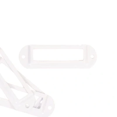 Afbeelding van Craftelier Set van 4 metalen basislabelhouders ter decoratie je scrapbooking projecten en voor het beschrijven albums, planners, notitieboeken of organisatiedozen, afmetingen 7 x 2 cm, wit