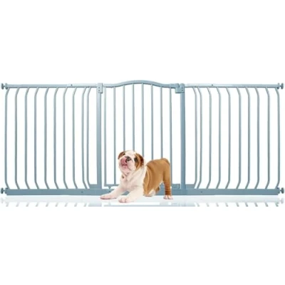 Afbeelding van Bettacare Hondenhekje met Gebogen Bovenkant Assortiment, 179cm 188cm (69 opties beschikbaar), Mat Grijs, Drukfit Hekje voor Hond en Puppy, Huisdieren Honden, Eenvoudige Installatie
