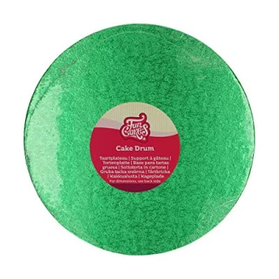 Afbeelding van FunCakes Cake Drum Rond Groen Ø25 cm / 12 mm Taartonderlegger Taartkarton