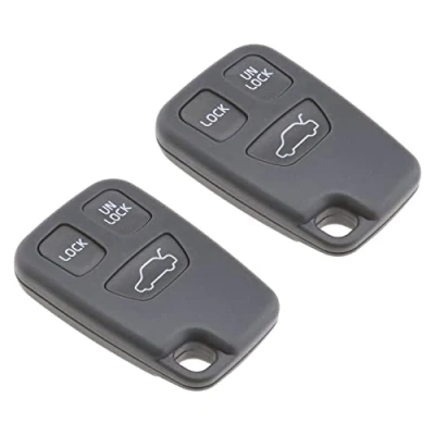 Afbeelding van ECSiNG Set van 2 reservehoezen voor autosleutel met 3 knoppen, compatibel Volvo 850 960 C70 S40 S60 S70 S80 S90 V40 V70 V90 XC70 XC9