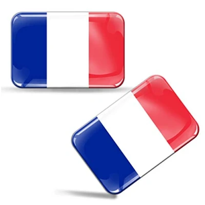 Afbeelding van 2 x sticker 3D gel siliconen stickers Frankrijk vlag auto motorfiets fiets raam deur PC mobiele telefoon tablet laptop F 33