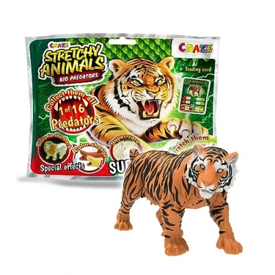 Afbeelding van CRAZE Stretch Animals Big Predators superrekbare dierenfiguren, roofdieren om te verzamelen, met elastische huid en speciale vulling