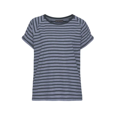 Afbeelding van Elbsand Kurzarm Tshirt print, Dames, Maat: 38, Blau marine gestreift